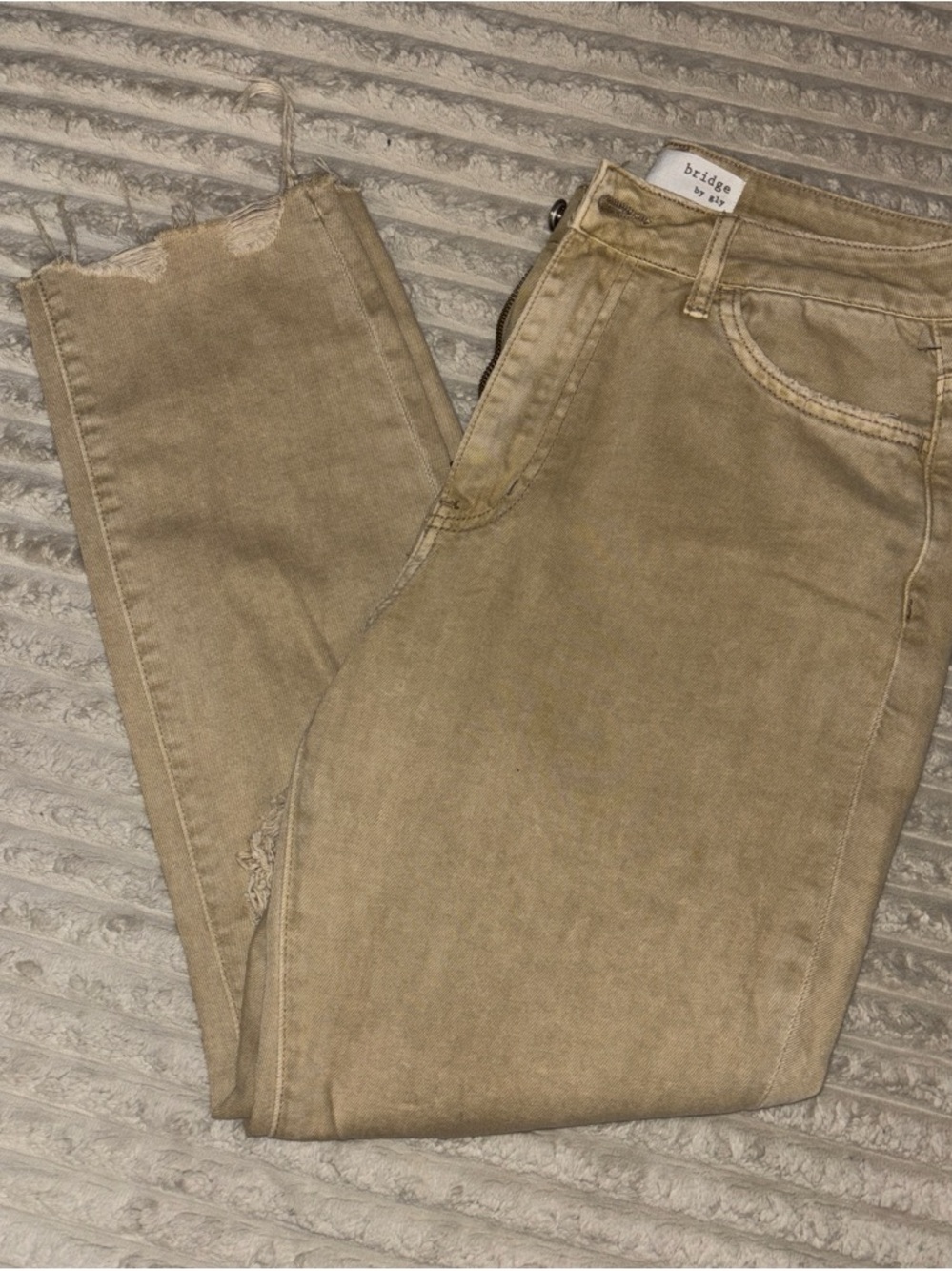 Women's Straight Leg Jeans in Tan by Bridge